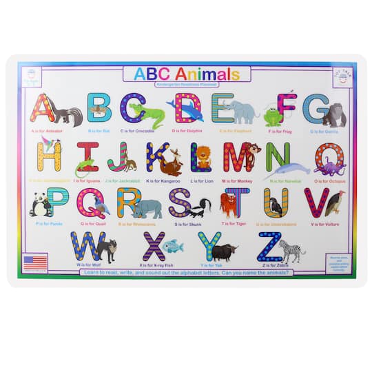 Download Tot Talk Abc Animals Placemat Michaels